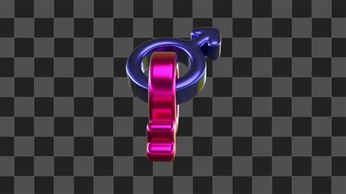 Modern 3D Gender Symbols Rotating Animation