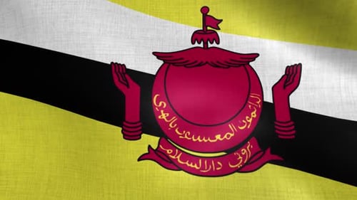 Waving National Flag of Brunei Animation