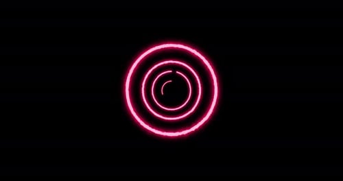 Animated Neon Concentric Circles Energy Loop