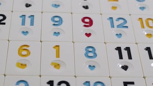 Traditional Legendary Gamble Okey Game Pieces with Colorful Numbers