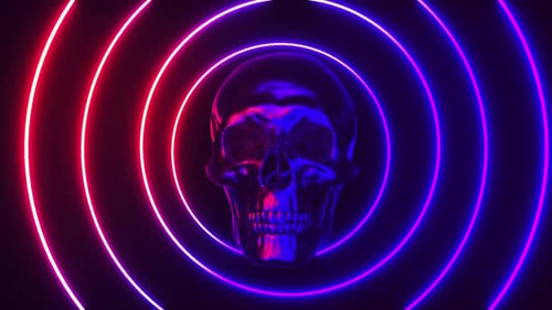 Glowing Metal Skull