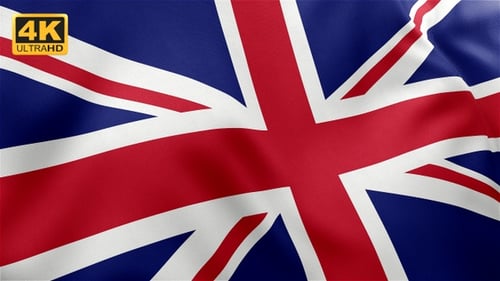 Waving United Kingdom Flag Seamless Loop