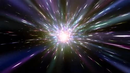 Colorful Abstract Light Speed Star Travel Tunnel