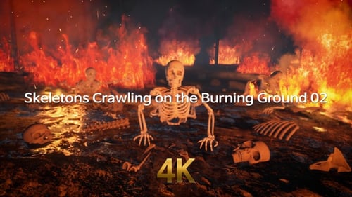 Crawling Skeletons in Fiery Hellscape