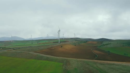 Wind power production clean energy from renewable resource of wind