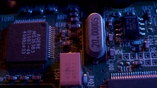 Macro shot of computer circuit board