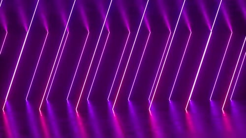 Glowing Neon Lines Futuristic Tunnel Loop Background