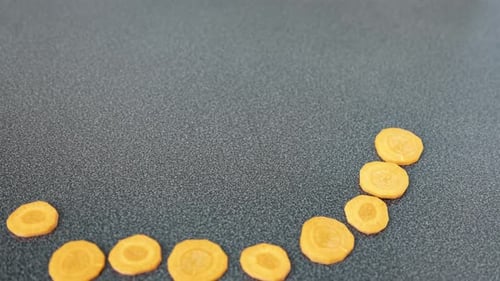 Carrot Circles Piled on Table