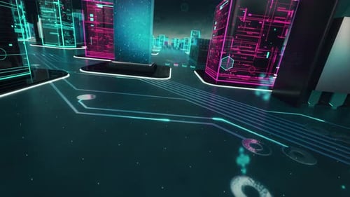 Enter The Metaverse with Digital Technology Hitech Concept