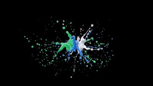 Dynamic Colorful Paint Splashes Reveal Animation