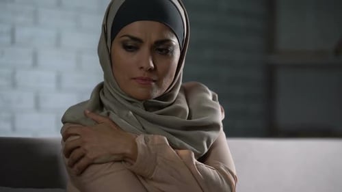 Abused Arab Female Thinking of Troubles, Desperate Woman Worrying, Anxiety
