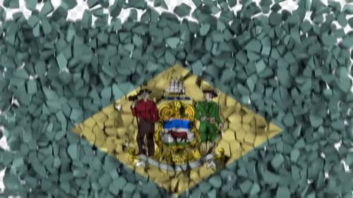 Delaware Flag Geometric Shatter Reveal