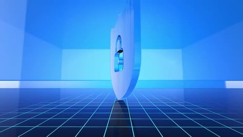 3D Corporate Security Shield and Padlock Logo Reveal