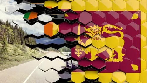 Transición hexagonal de la bandera de Sri Lanka - Resolución 4K