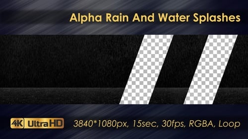 Alpha Rain And Water Splashes