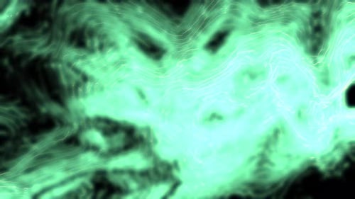 Hellgrüne Unschärfe Konturlinie leuchtet schnell auf dunklem Hintergrund