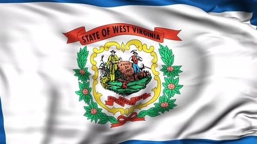 West Virginia State Flag Waving Animation