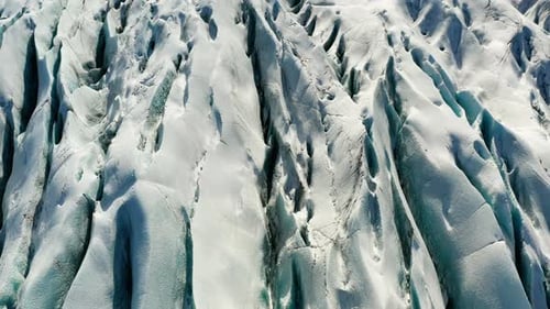 Svinafellsjokull Glacier in Iceland at Sunset. Aerial View