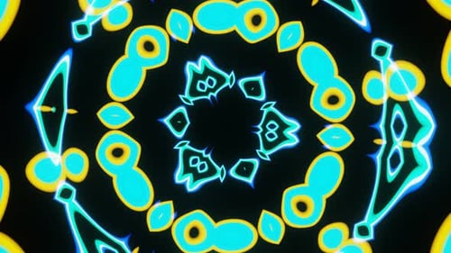 Transformation of a Bright Kaleidoscope to Decorate Festive Shows