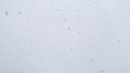 Zeitlupenaufnahmen von frischem weißem Schnee, der in Zeitlupe fällt.
