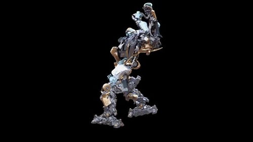 Futuristic Robotic Character Dancing Animation