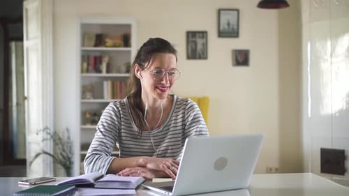 Woman Working From Home on a Video Call