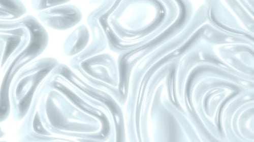 Abstract Fluid Glossy White Liquid Flowing Background Animation