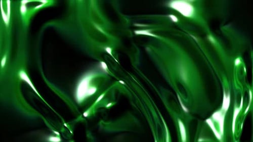 Glossy Green Abstract Fluid Animation