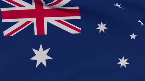 Australia Flag Waving Seamless Loop