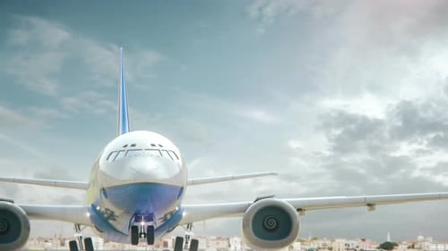 Airplane Take Off Venice Italy Second Version