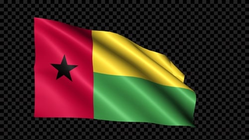 Realistic Waving Guinea-Bissau Flag Animation