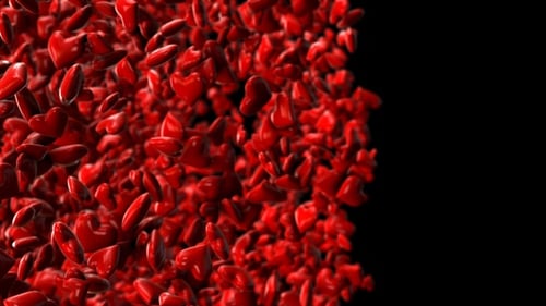 Dynamic Red 3D Hearts Love Particle Transition