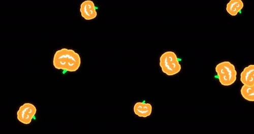 Colorful Falling Pumpkin Shapes Animation Loop Orange