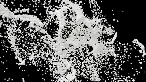 Dynamic White Liquid Splash Expanding Visual Effect