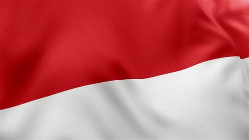 Waving Red and White Flag Loop Animation