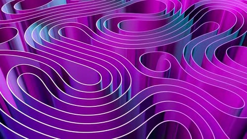 Abstract Wavy Lines Background Loop in Purple and Blue