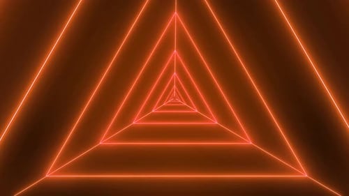 Fond animé de tunnel triangulaire brun au néon