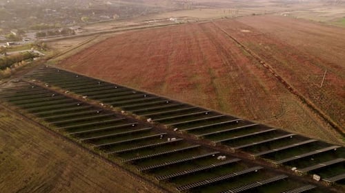 View Large Industrial Solar Energy Farm Producing Concentrated Solar Power