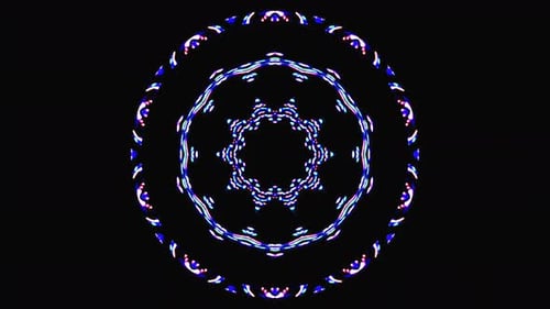 black background. For show, colorful bright ornaments. round shape