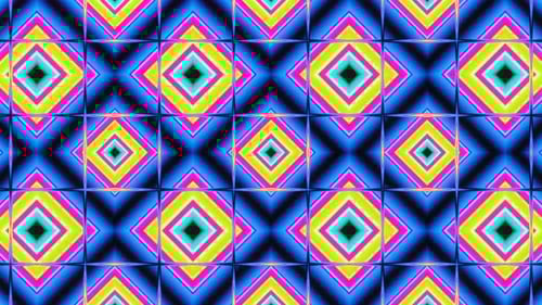 Seamless Endless Flow of Multicolored Squares