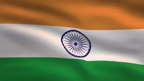 Realistic Waving Indian Flag Seamless Loop