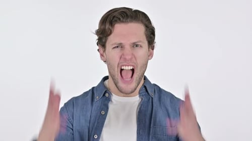 Furious Young Adult Man Shouting in Anger