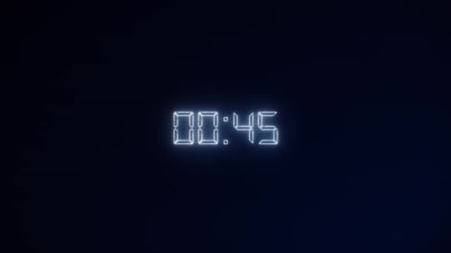 White Neon Light 60 Seconds Countdown