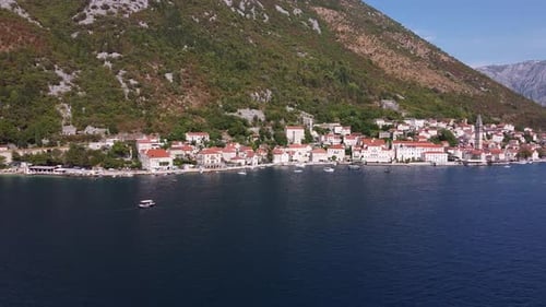 View From Seaside on City Located on the Edge of the Coast