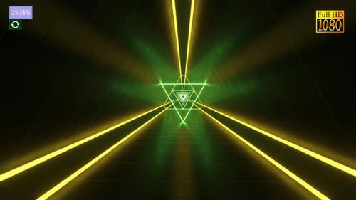 Futuristic Neon Triangle Tunnel Loop Animation