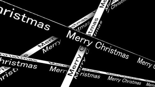 Frohe Weihnachten, 3D-Animationswerbung, animiertes Banner, Hintergrund im kinetischen Stil.