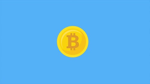 Rotating And Floating Bitcoin 4K