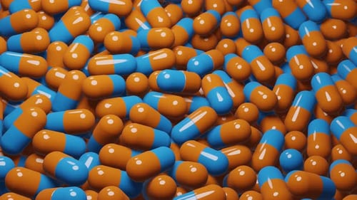 Medizinische Pillen | Kapseln | Pharmazeutische Antibiotika | Vitamin-Animation | 4K