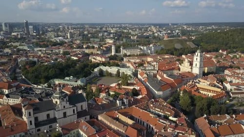 Beautiful Aerial View of the Old Town of Vilnius