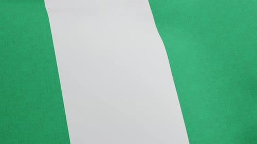 Realistic Waving Flag Animation with Green and White Stripes